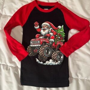 🌸 $3 if Bundled - Size 6 Santa 4 Wheeler pajama pj shirt top DOLPHIN & FISH